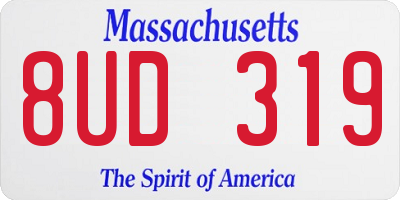 MA license plate 8UD319
