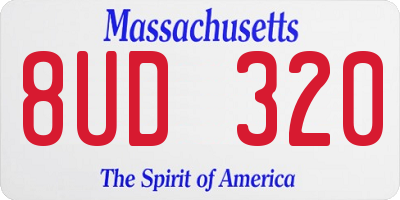MA license plate 8UD320