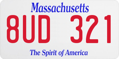 MA license plate 8UD321