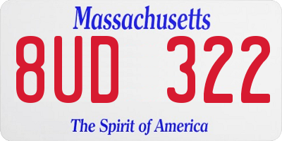 MA license plate 8UD322