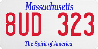 MA license plate 8UD323