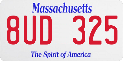 MA license plate 8UD325