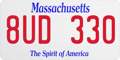 MA license plate 8UD330