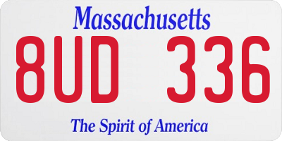 MA license plate 8UD336