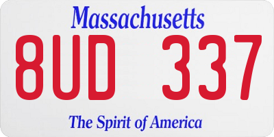 MA license plate 8UD337
