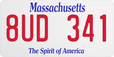 MA license plate 8UD341