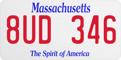 MA license plate 8UD346