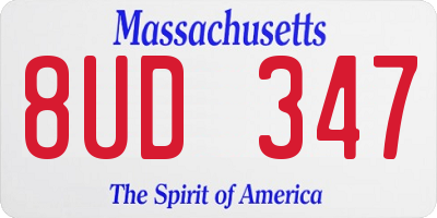 MA license plate 8UD347