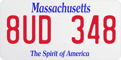 MA license plate 8UD348