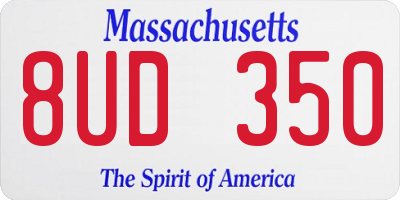 MA license plate 8UD350