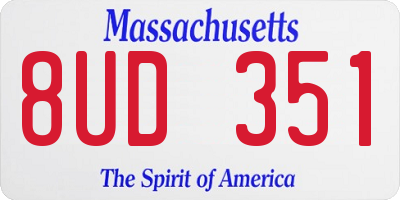 MA license plate 8UD351