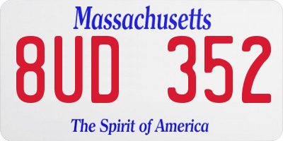 MA license plate 8UD352