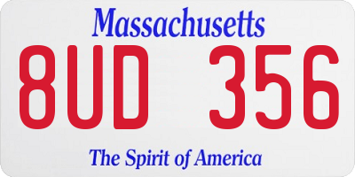 MA license plate 8UD356