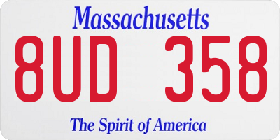MA license plate 8UD358