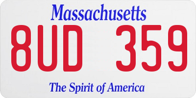 MA license plate 8UD359