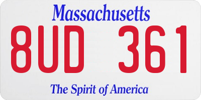 MA license plate 8UD361