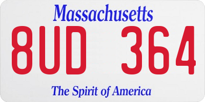 MA license plate 8UD364