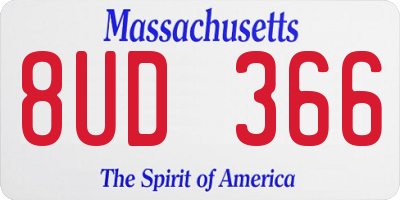 MA license plate 8UD366