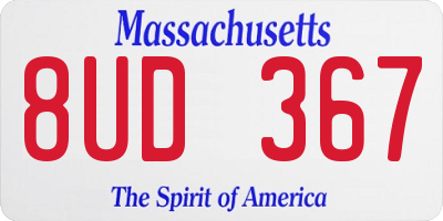 MA license plate 8UD367