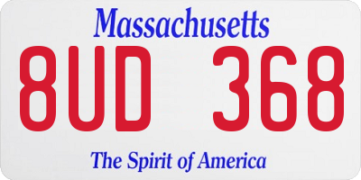 MA license plate 8UD368
