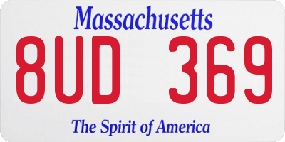 MA license plate 8UD369