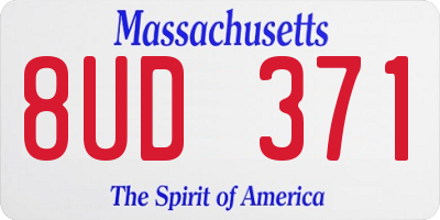 MA license plate 8UD371