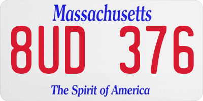MA license plate 8UD376