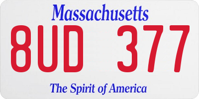 MA license plate 8UD377