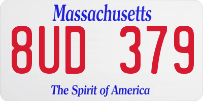 MA license plate 8UD379