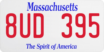 MA license plate 8UD395