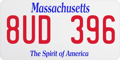 MA license plate 8UD396