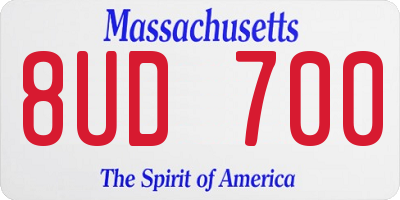 MA license plate 8UD700