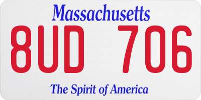 MA license plate 8UD706