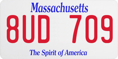 MA license plate 8UD709