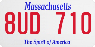 MA license plate 8UD710