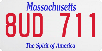 MA license plate 8UD711