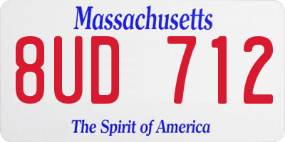 MA license plate 8UD712