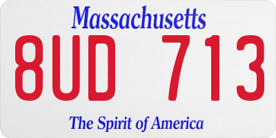 MA license plate 8UD713