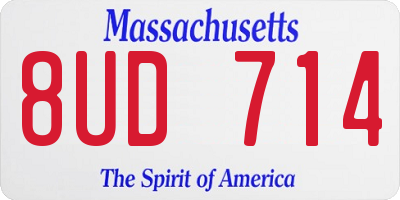 MA license plate 8UD714