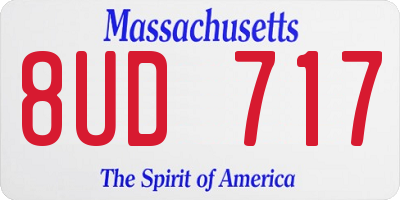 MA license plate 8UD717