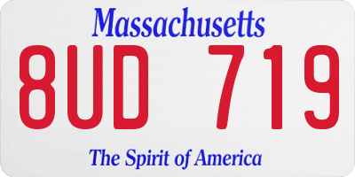 MA license plate 8UD719