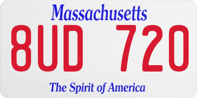 MA license plate 8UD720