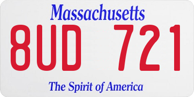 MA license plate 8UD721