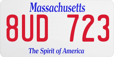 MA license plate 8UD723