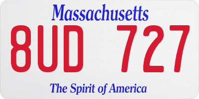MA license plate 8UD727