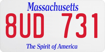 MA license plate 8UD731