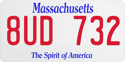 MA license plate 8UD732