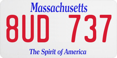MA license plate 8UD737