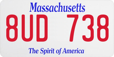 MA license plate 8UD738