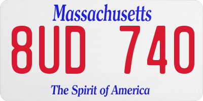 MA license plate 8UD740